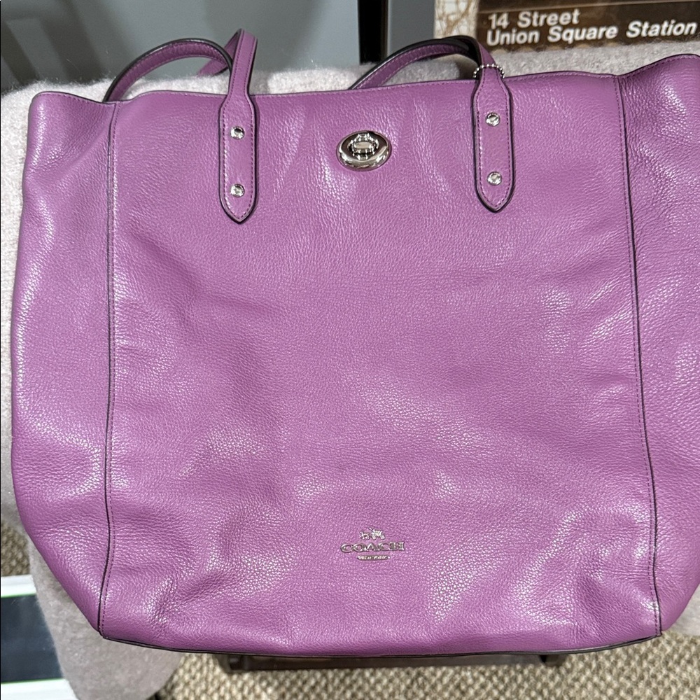 Coach Lilac Leather Tote Bag